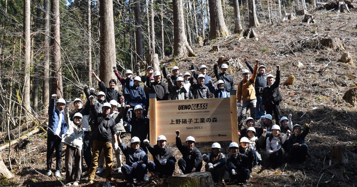 山採り　アカシデ アカシデ120本の植樹と鹿沼組子体験。栃木県鹿沼市で上野硝子工業様の